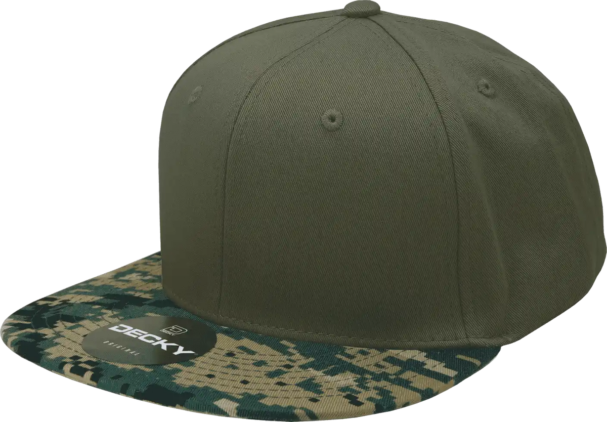 Decky 1047 Digital Camo Snapback Cap Mcu Olive / one Size Fits Most
