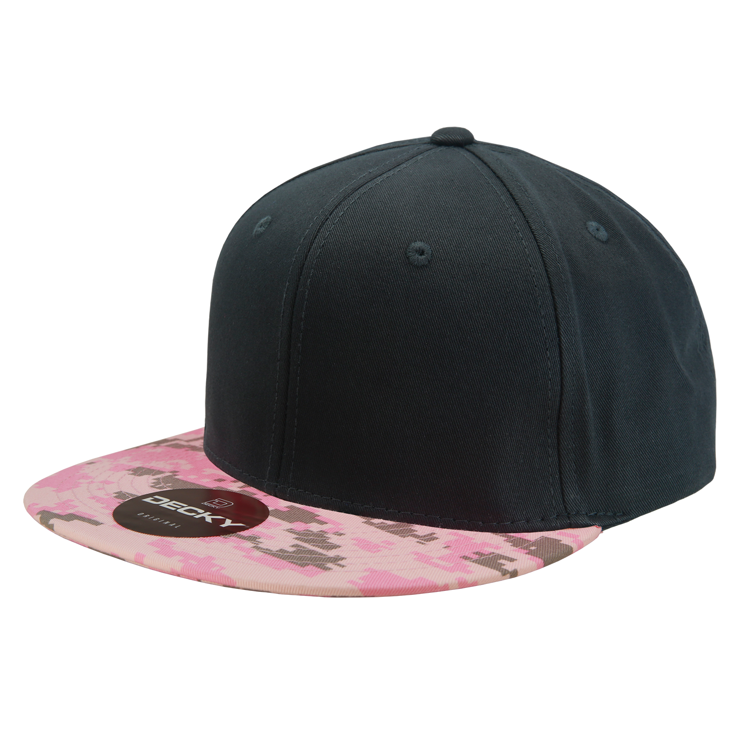 Decky 1047 Digital Camo Snapback Cap - Pkd Black