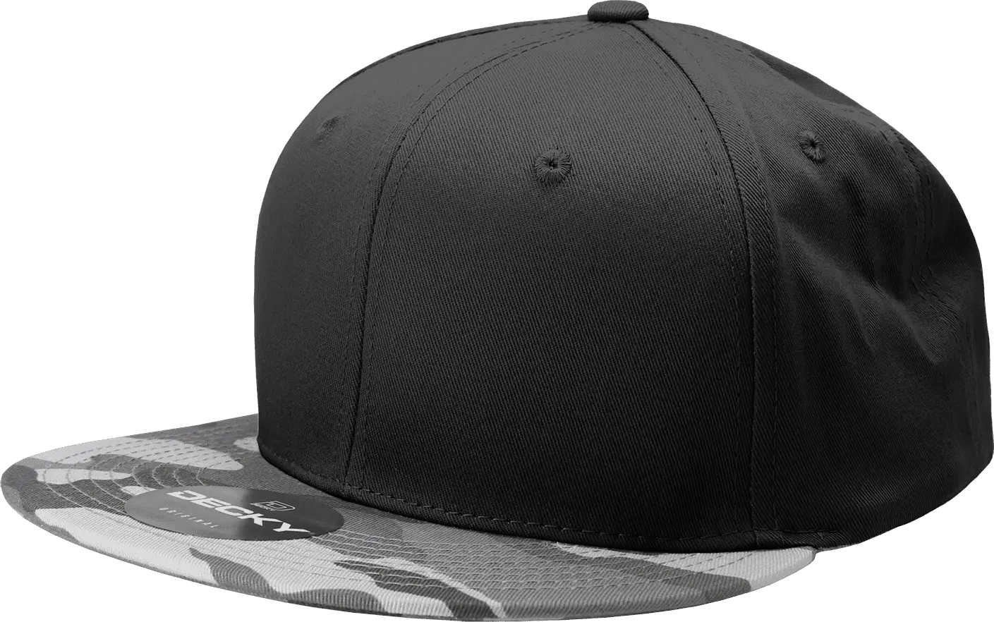 Decky 1047 Digital Camo Snapback Cap - Urban Black