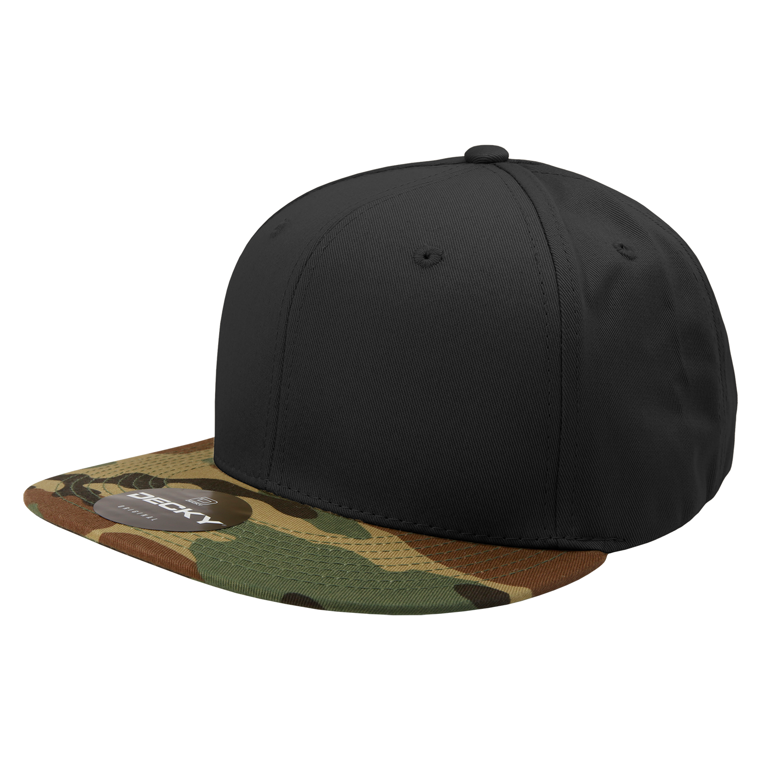 Decky 1047 Digital Camo Snapback Cap - Woodland Black