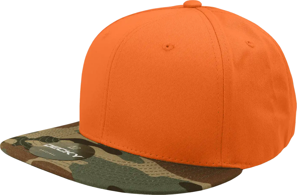 Decky 1047 Digital Camo Snapback Cap - Woodland Orange - one Size Fits Most