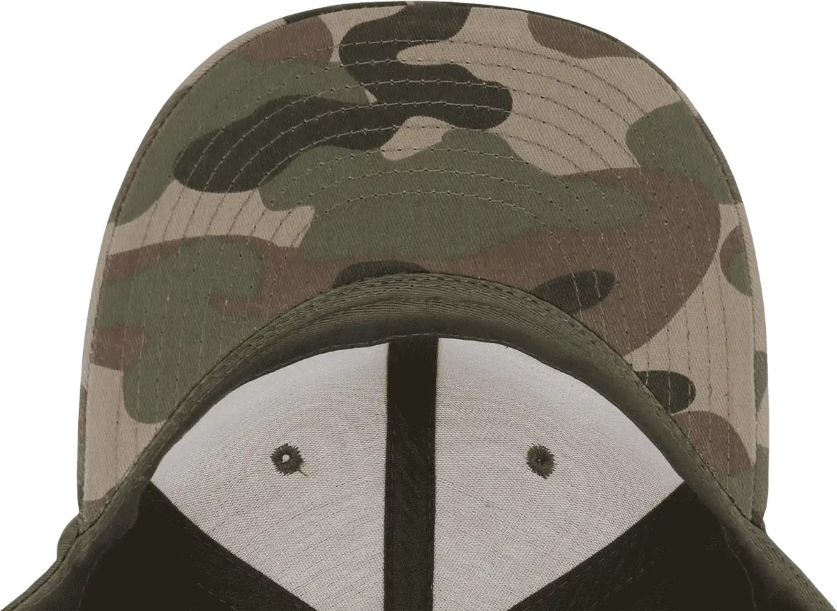 Decky 1048 Camo Curve Bill Baseball Cap Woodland Olive / one Size Fits Most