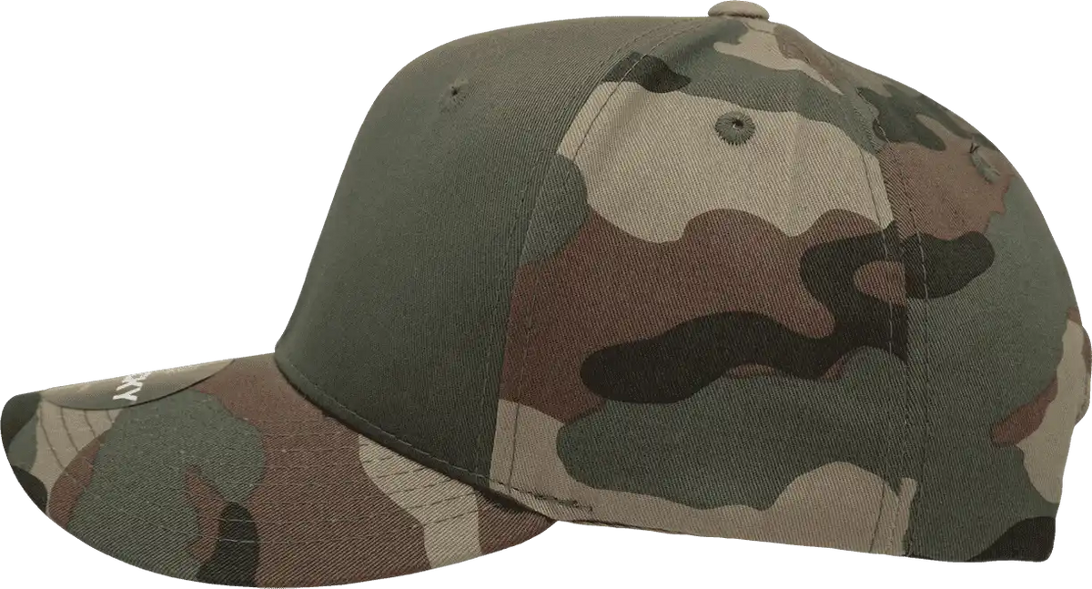 Decky 1048 Camo Curve Bill Baseball Cap - Woodland Olive - one Size Fits Most