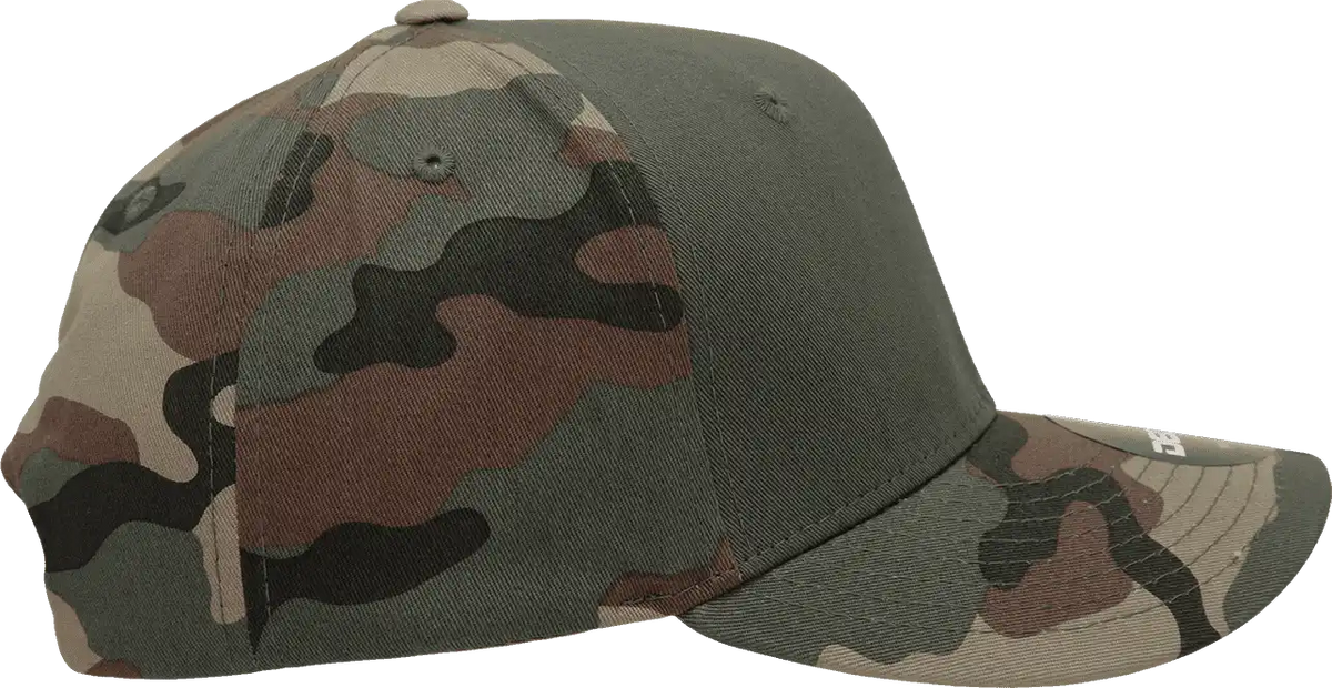 Decky 1048 Camo Curve Bill Baseball Cap - Woodland Olive - one Size Fits Most
