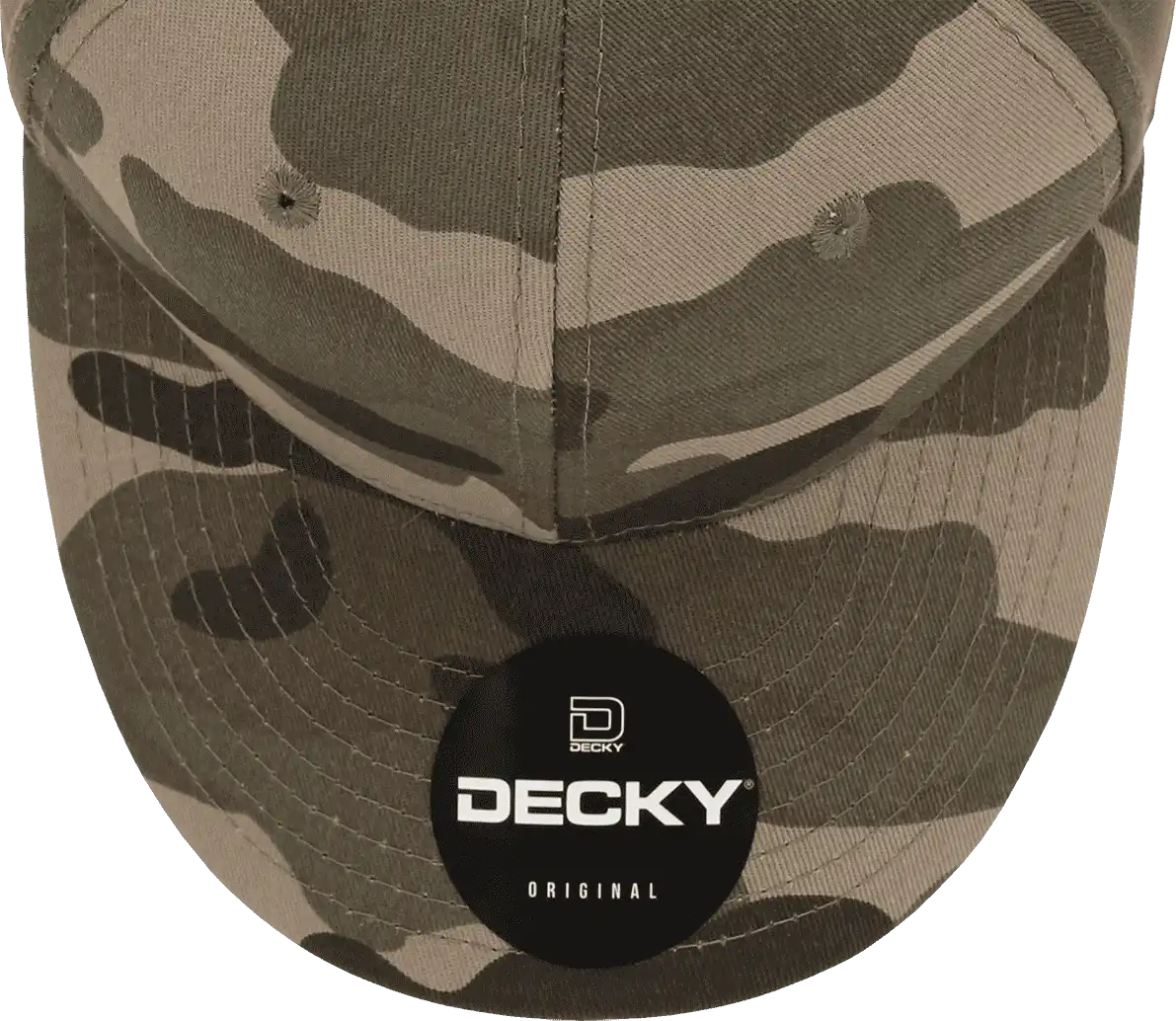 Decky 1048 Camo Curve Bill Baseball Cap Woodland Olive / one Size Fits Most
