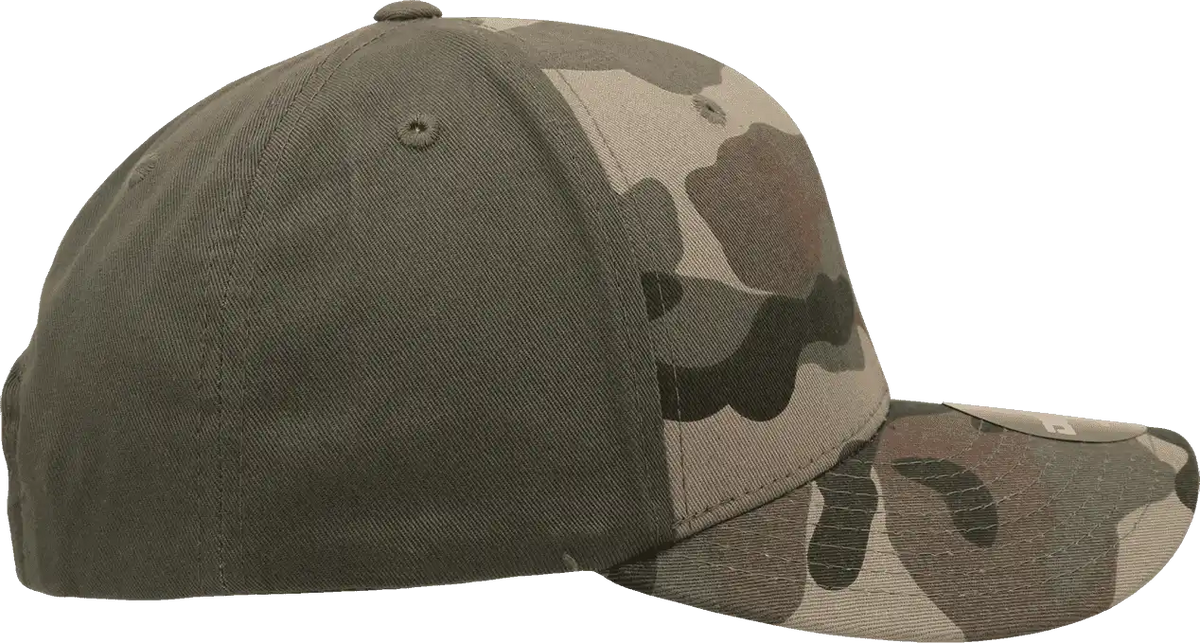 Decky 1048 Camo Curve Bill Baseball Cap Woodland Olive / one Size Fits Most