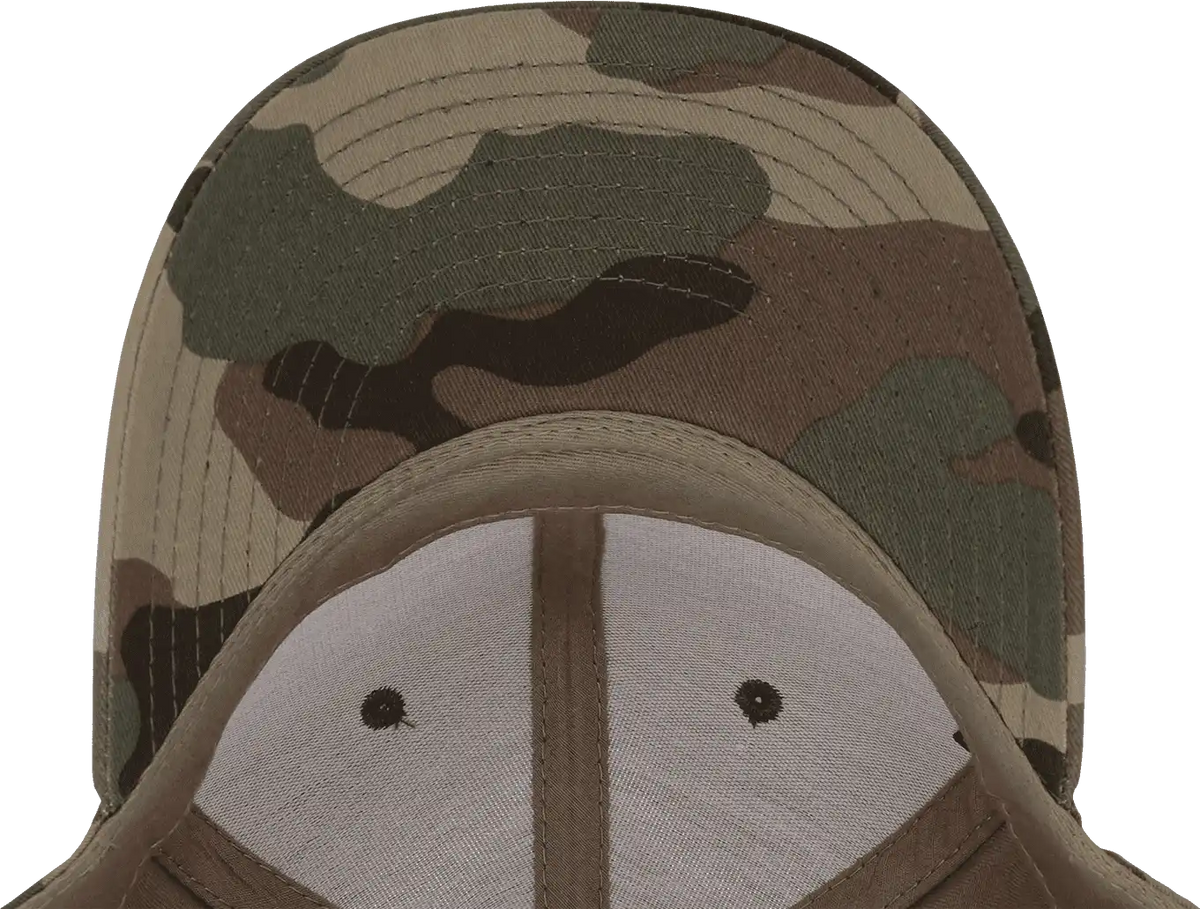 Decky 1048 Camo Curve Bill Baseball Cap - Woodland Olive - one Size Fits Most