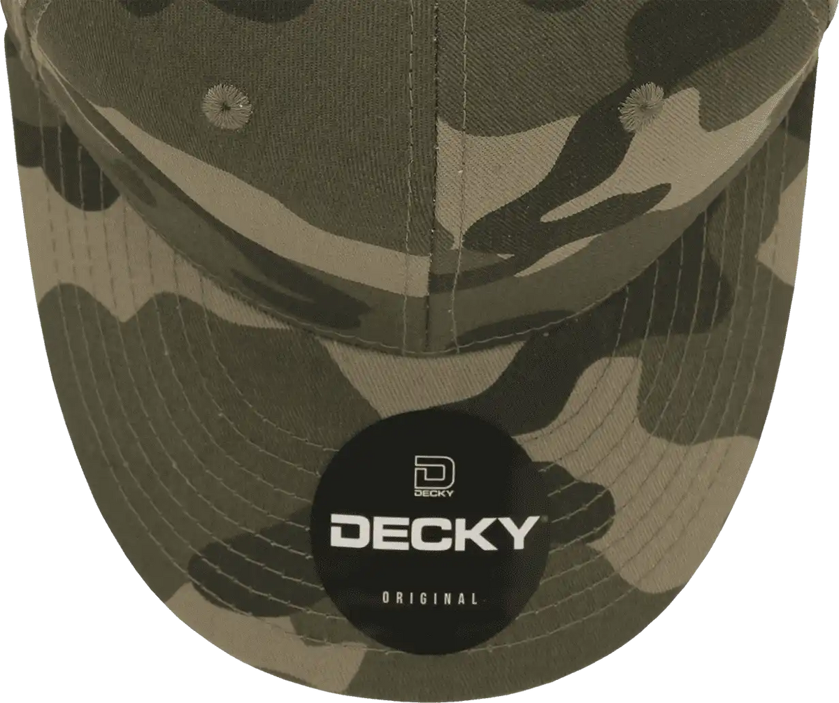 Decky 1048 Camo Curve Bill Baseball Cap Woodland / one Size Fits Most