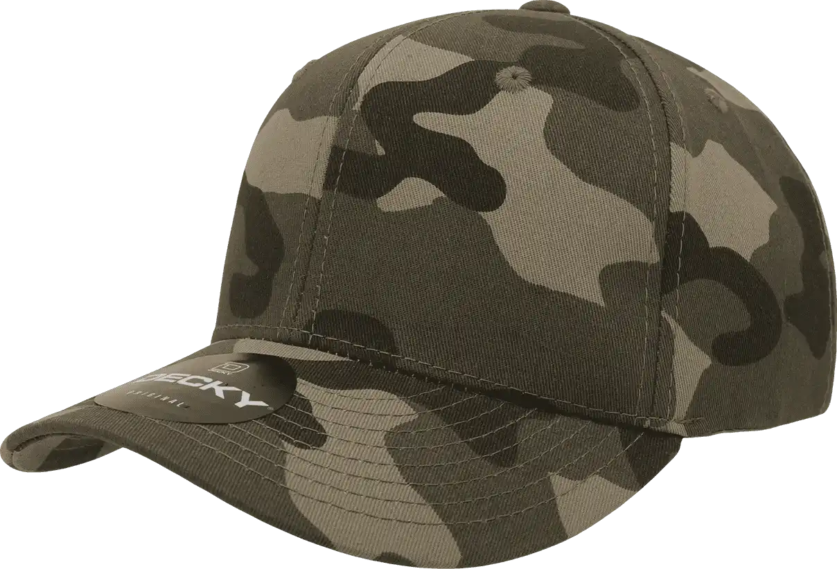 Decky 1048 Camo Curve Bill Baseball Cap - Woodland - one Size Fits Most