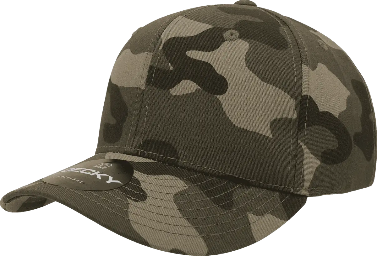 Decky 1048 Camo Curve Bill Baseball Cap - Woodland - one Size Fits Most