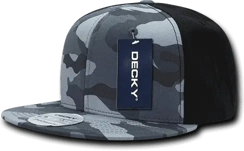 Decky 1049 Camo Cotton Snapback Cap - Urban Black