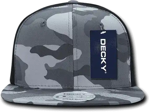 Decky 1049 Camo Cotton Snapback Cap Urban Black / one Size Fits Most