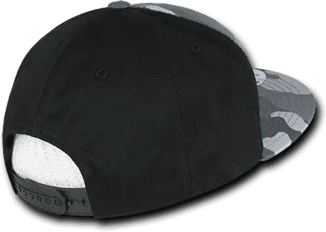 Decky 1049 Camo Cotton Snapback Cap - Urban Black - one Size Fits Most