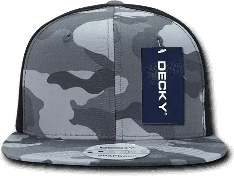 Decky 1049 Camo Cotton Snapback Cap - Urban Black - one Size Fits Most