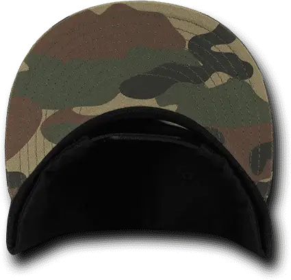 Decky 1049 Camo Cotton Snapback Cap - Woodland Black