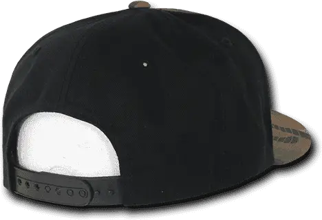 Decky 1049 Camo Cotton Snapback Cap - Woodland Black