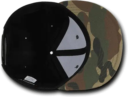 Decky 1049 Camo Cotton Snapback Cap - Woodland Black
