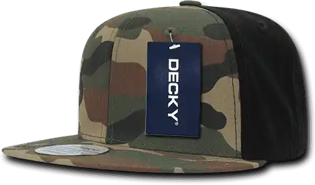 Decky 1049 Camo Cotton Snapback Cap Woodland Black Muti Color / one Size Fits Most