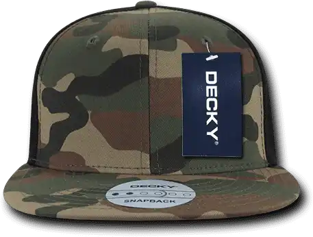 Decky 1049 Camo Cotton Snapback Cap Woodland Black Muti Color / one Size Fits Most