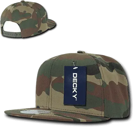 Decky 1049 Camo Cotton Snapback Cap - Woodland