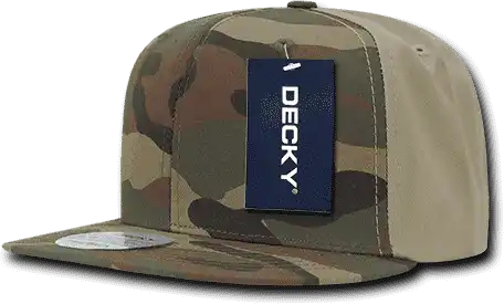 Decky 1049 Camo Cotton Snapback Cap - Woodland Khanki - one Size Fits Most