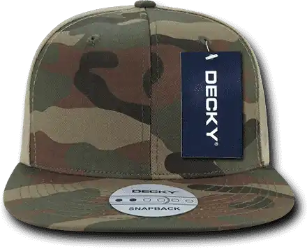 Decky 1049 Camo Cotton Snapback Cap Woodland Khanki / one Size Fits Most