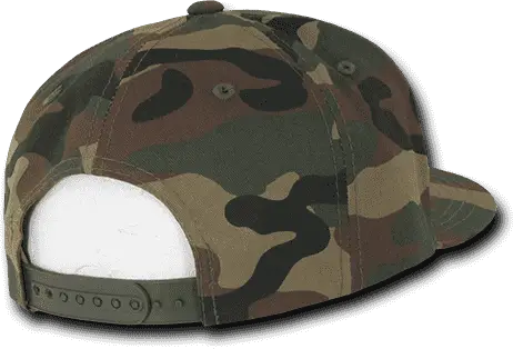 Decky 1049 Camo Cotton Snapback Cap - Woodland Olive