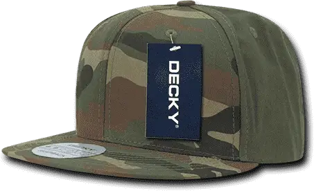 Decky 1049 Camo Cotton Snapback Cap - Woodland Olive