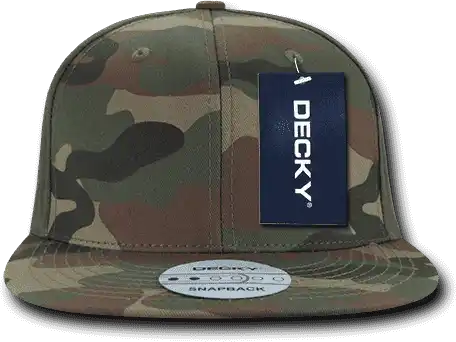 Decky 1049 Camo Cotton Snapback Cap - Woodland Olive - one Size Fits Most