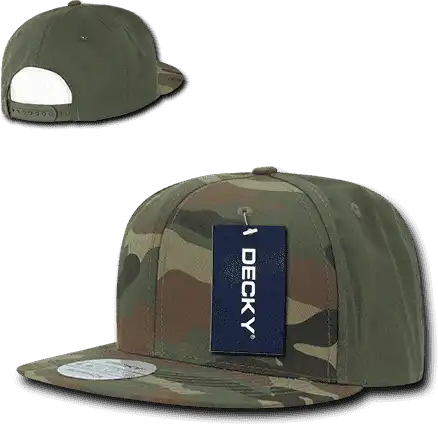 Decky 1049 Camo Cotton Snapback Cap - Woodland Olive - one Size Fits Most