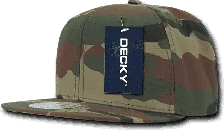 Decky 1049 Camo Cotton Snapback Cap Woodland / one Size Fits Most