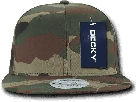 Decky 1049 Camo Cotton Snapback Cap Woodland / one Size Fits Most