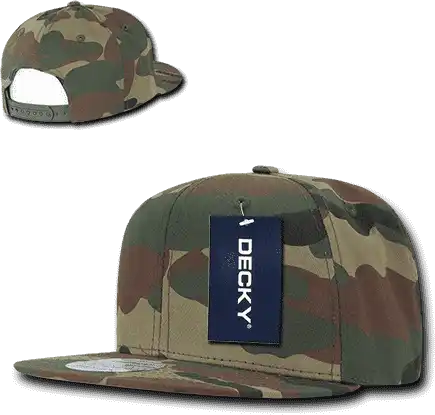 Decky 1049 Camo Cotton Snapback Cap Woodland / one Size Fits Most