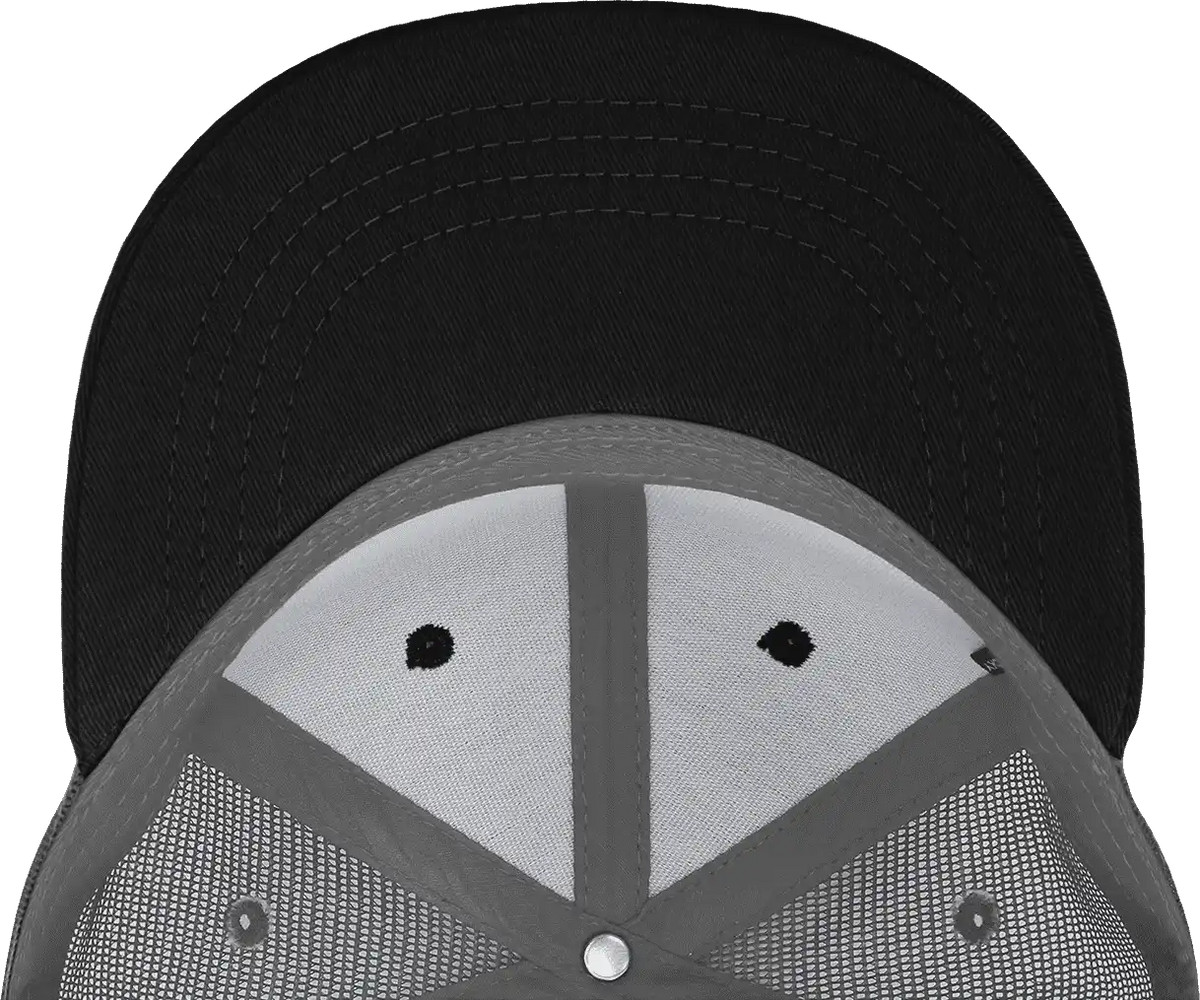 Decky 1052 6 Panel Flat Bill Trucker Cap - Black Charcoal - Dark Gray / one Size Fits Most