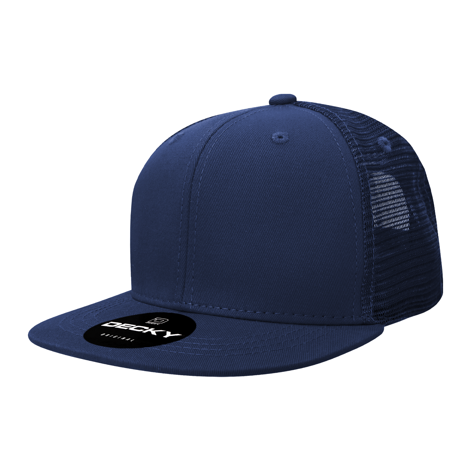 Decky 1052 6 Panel Flat Bill Trucker Cap - Navy