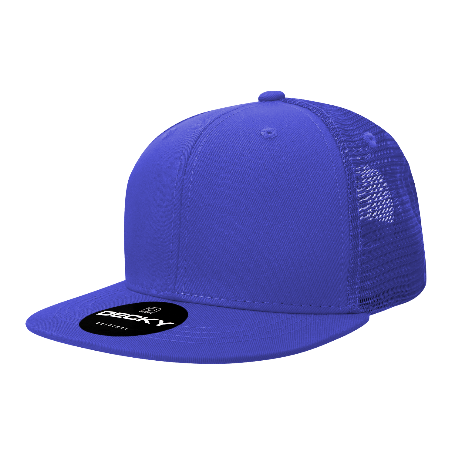 Decky 1052 6 Panel Flat Bill Trucker Cap - Royal