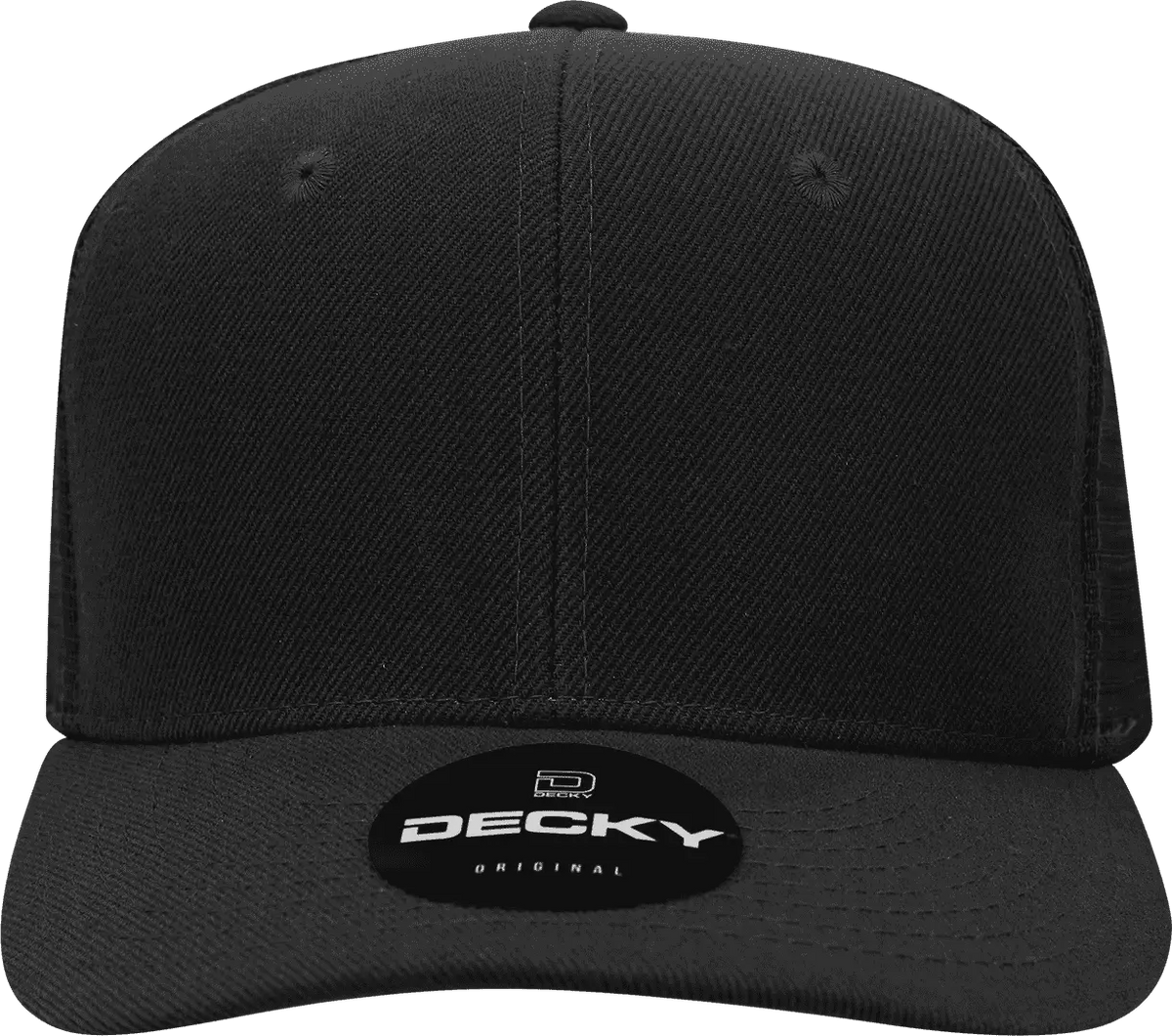 Decky 1053 6 Panel Curve Bill Trucker Cap - Black - one Size Fits Most