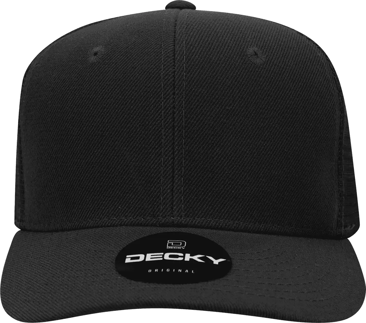 Decky 1053 6 Panel Curve Bill Trucker Cap - Black - one Size Fits Most