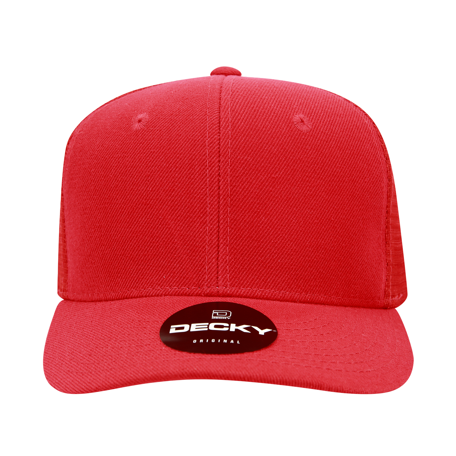 Decky 1053 6 Panel Curve Bill Trucker Cap - Red