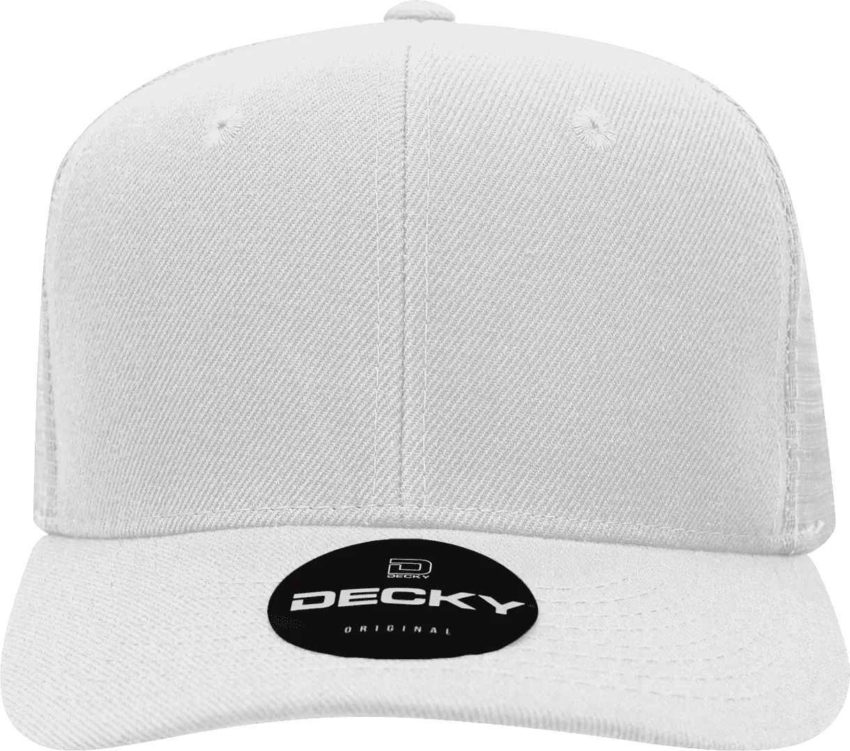 Decky 1053 6 Panel Curve Bill Trucker Cap - White - one Size Fits Most