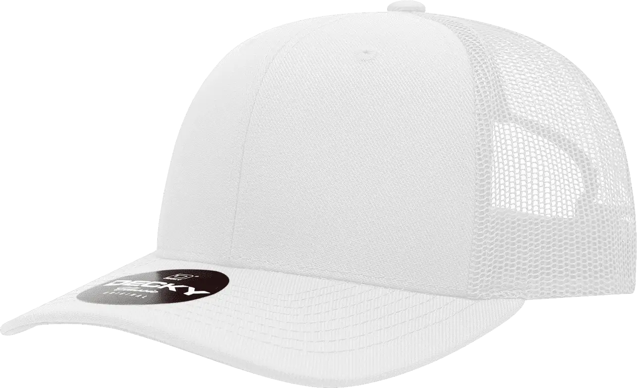Decky 1053 6 Panel Curve Bill Trucker Cap - White - one Size Fits Most