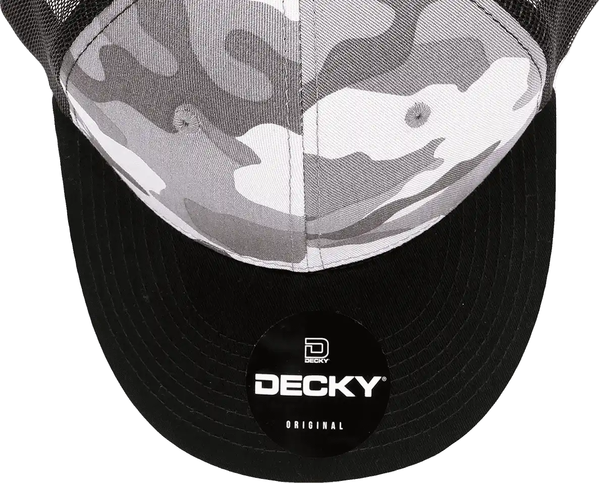 Decky 1054 Cotton Curve Billl Trucker Cap Black Urban Camo / one Size Fits Most