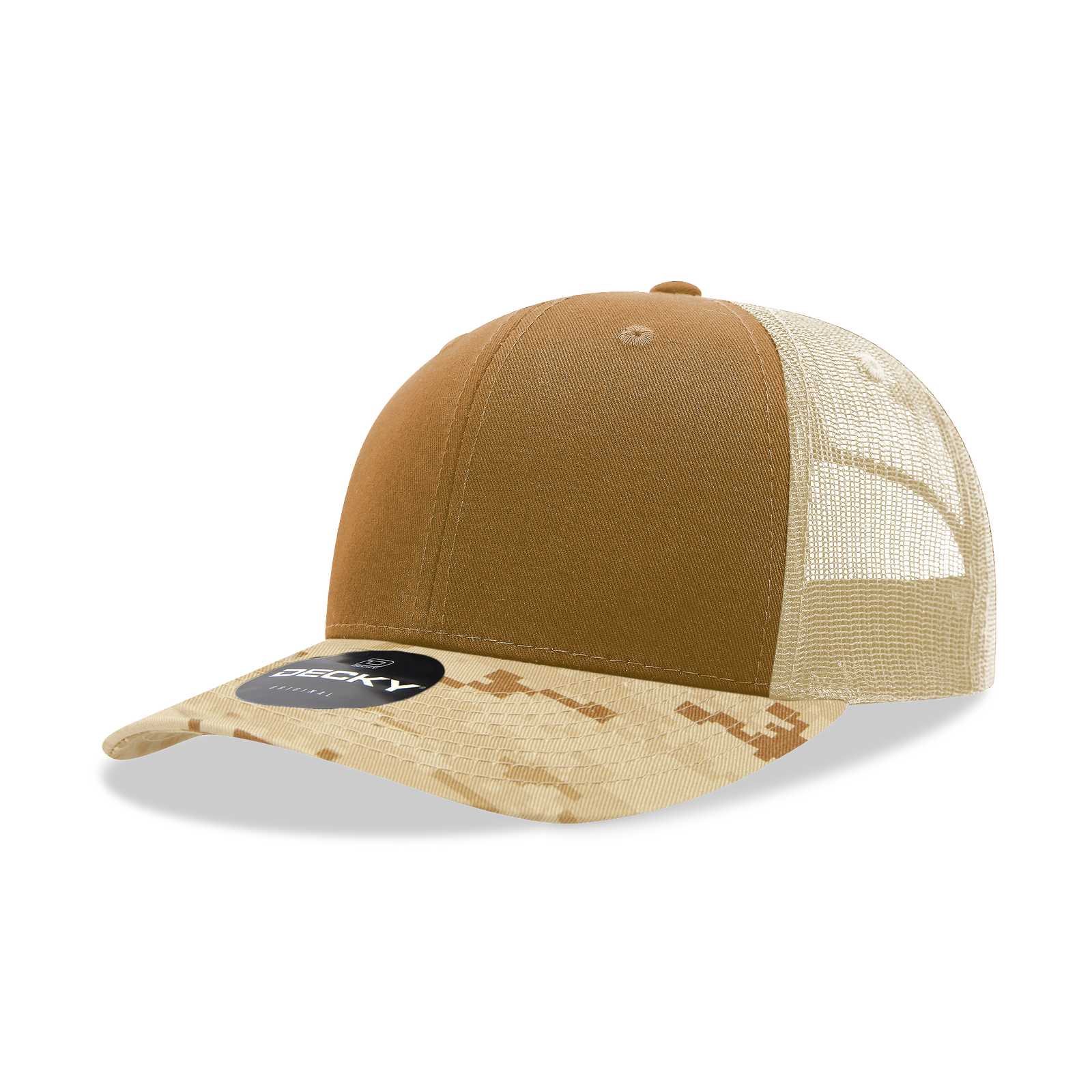 Decky 1054 Cotton Curve Billl Trucker Cap - D.digital Coyote Khaki