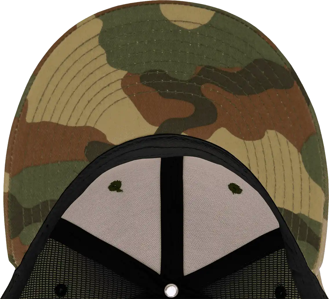 Decky 1054 Cotton Curve Billl Trucker Cap Woodland Camo Black Muti Color / one Size Fits Most