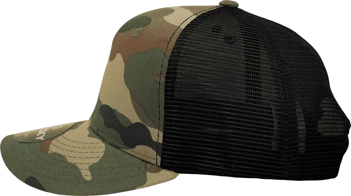Decky 1054 Cotton Curve Billl Trucker Cap - Woodland Camo Black - Muti-color / one Size Fits Most