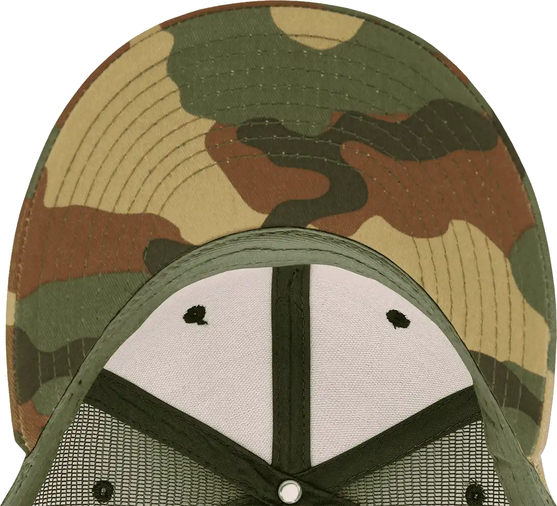 Decky 1054 Cotton Curve Billl Trucker Cap - Woodland Olive - one Size Fits Most