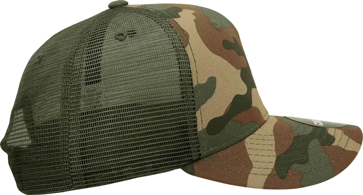 Decky 1054 Cotton Curve Billl Trucker Cap - Woodland Olive - one Size Fits Most