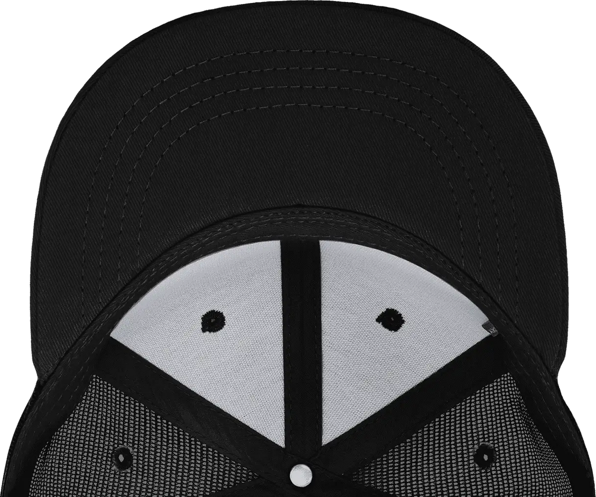 Decky 1055 Camo Flat Bill Trucker Cap - Black Ntg - one Size Fits Most