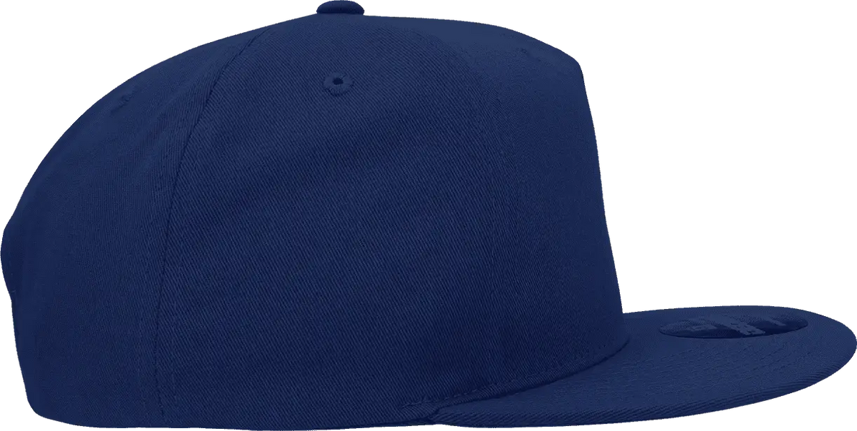 Decky 1064 5 Panel Cotton Flat Bill Snapback Cap - Navy - one Size Fits Most