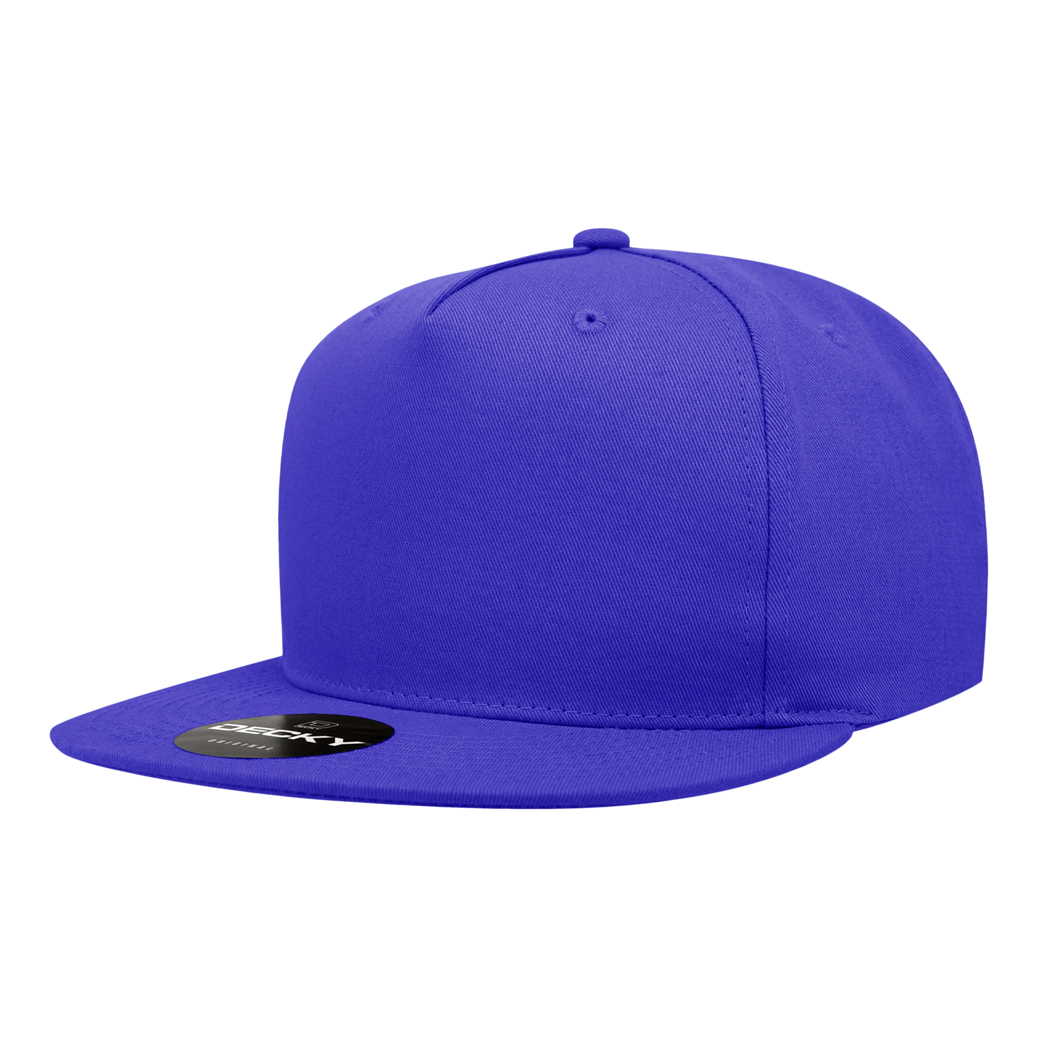 Decky 1064 5 Panel Cotton Flat Bill Snapback Cap - Royal